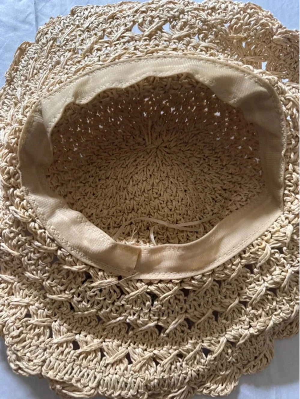 Vintage Crochet Raffia Straw Sun Hat with Flower Detail [COPY]
